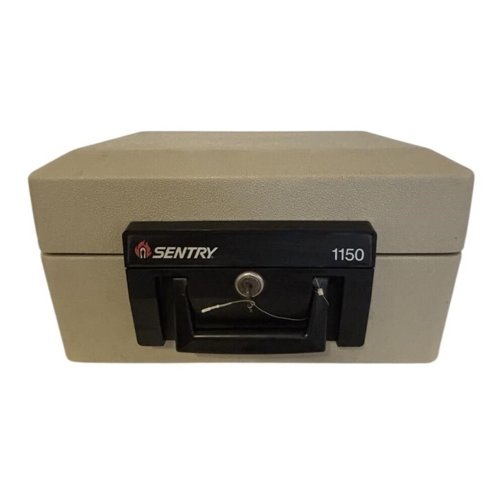 SENTRY 1150 Fireproof & Waterproof Safe Chest Lock box Portable Safety With Key